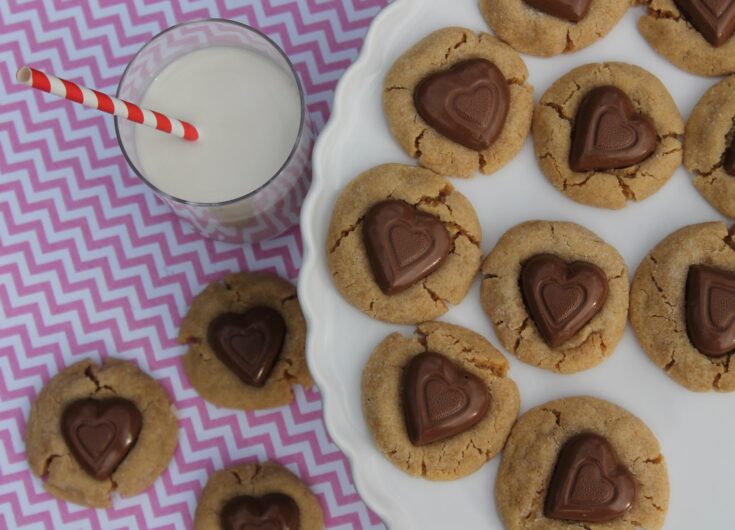 Chocolate & Peanut Butter Heart Cookies