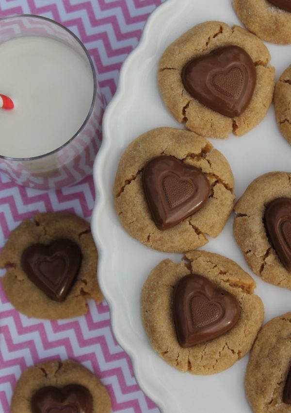 Chocolate & Peanut Butter Heart Cookies