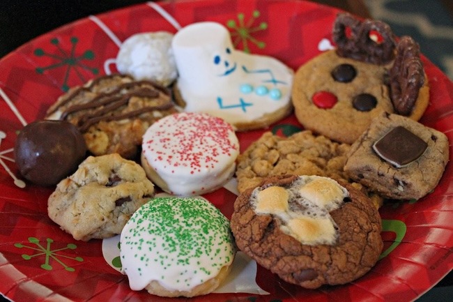 plate of cookies at cookie swap