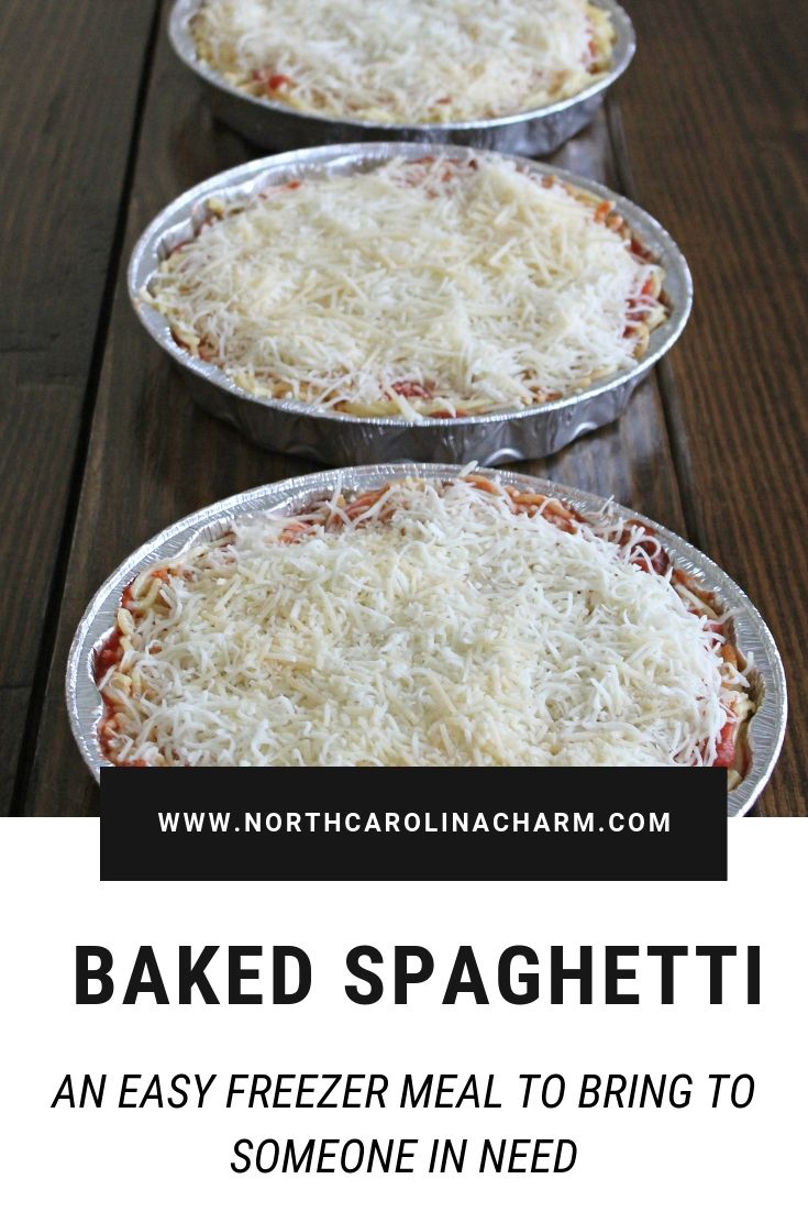 North Carolina lifestyle blogger, Christina shares an easy Baked Spaghetti family dinner recipe! This is a perfect freezer meal as well!