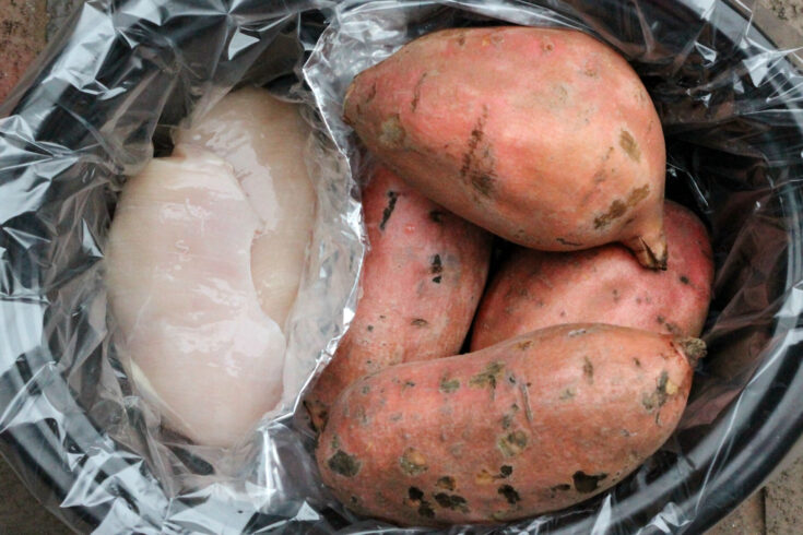 Pesto Chicken Stuffed Sweet Potatoes