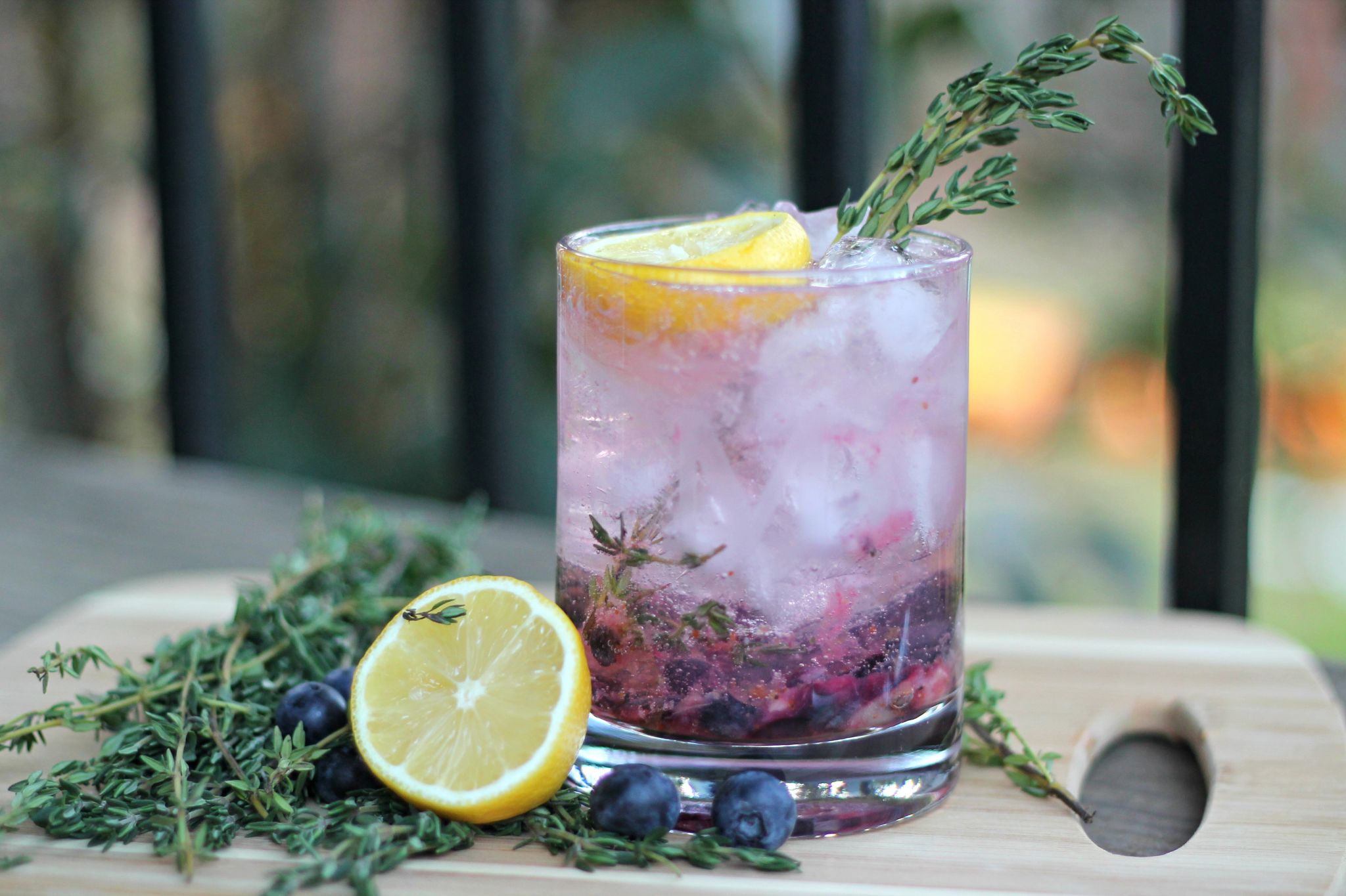 Blueberry Thyme Vodka Smash Carolina Charm