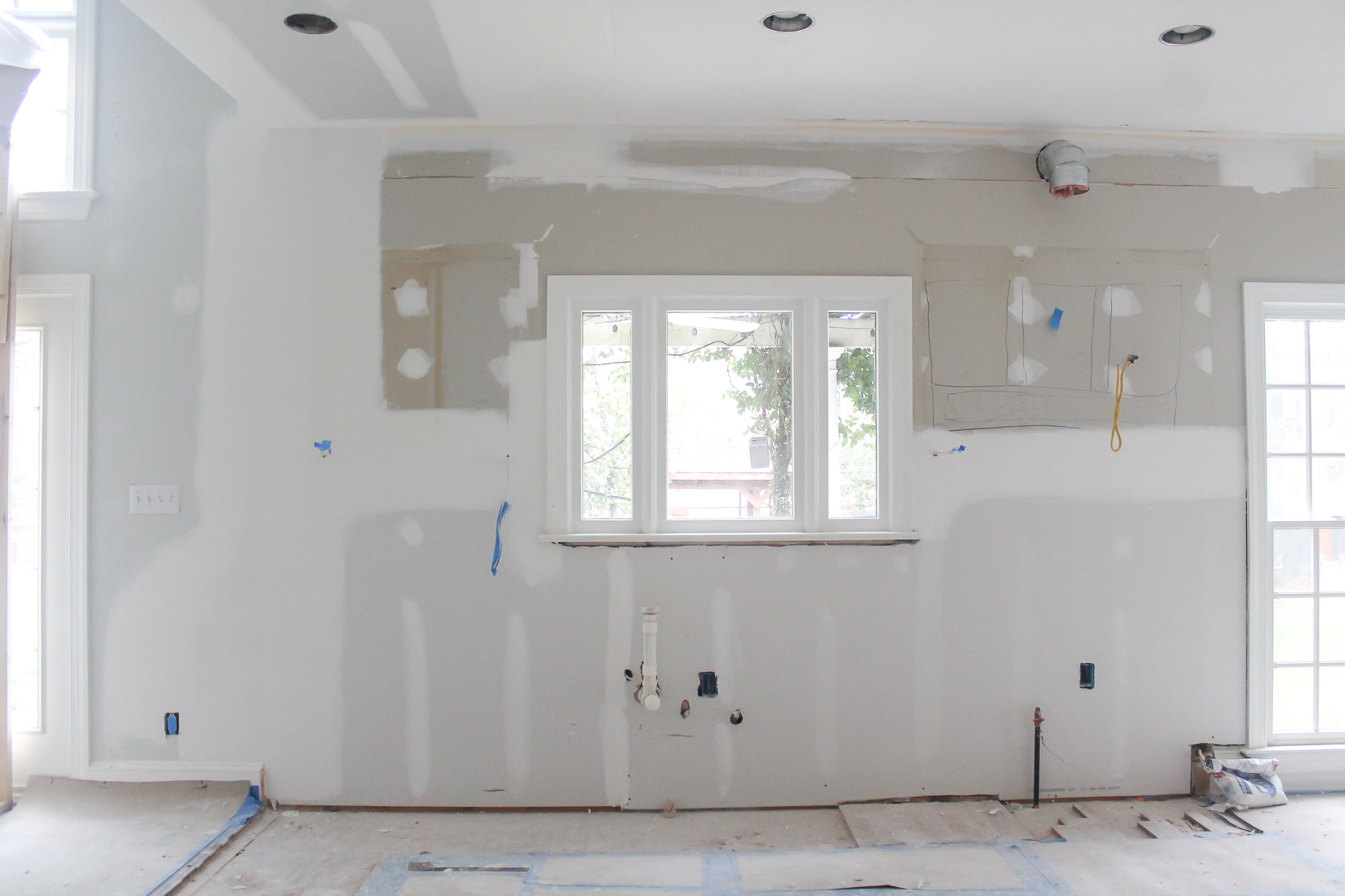 Our Kitchen Reno Framing + Drywall Carolina Charm