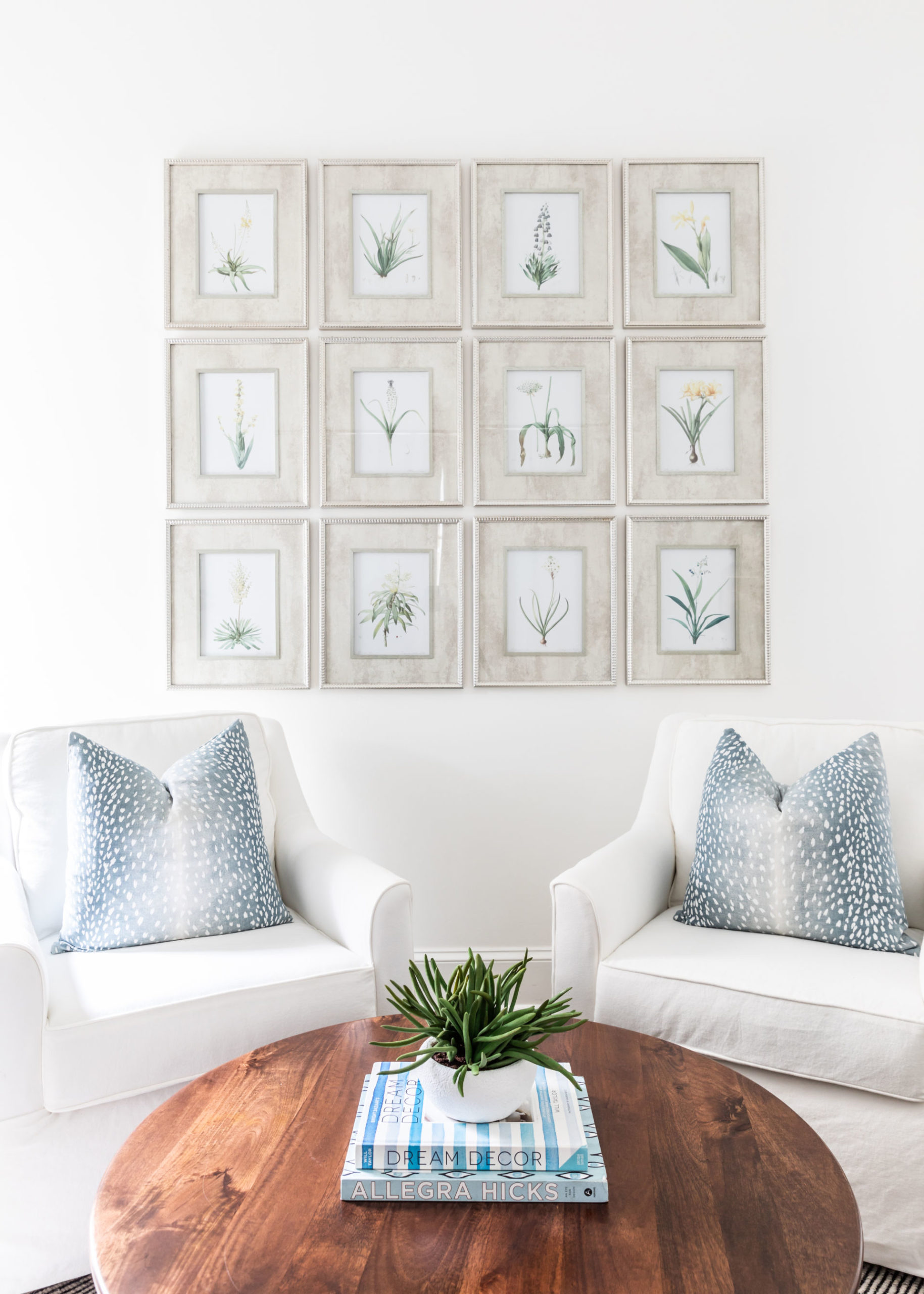 coffee table and wall art 