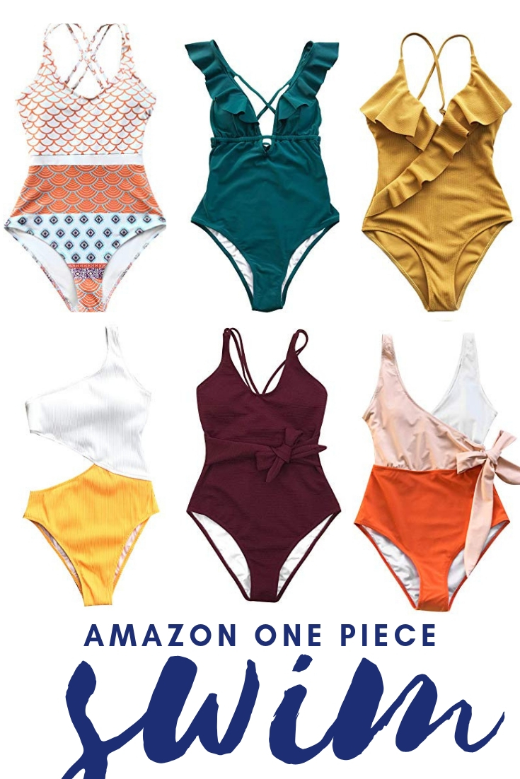 North Carolina lifestyle blogger, Christina shares a look at the best one piece swim suits with this Amazon Swim Suit round up!