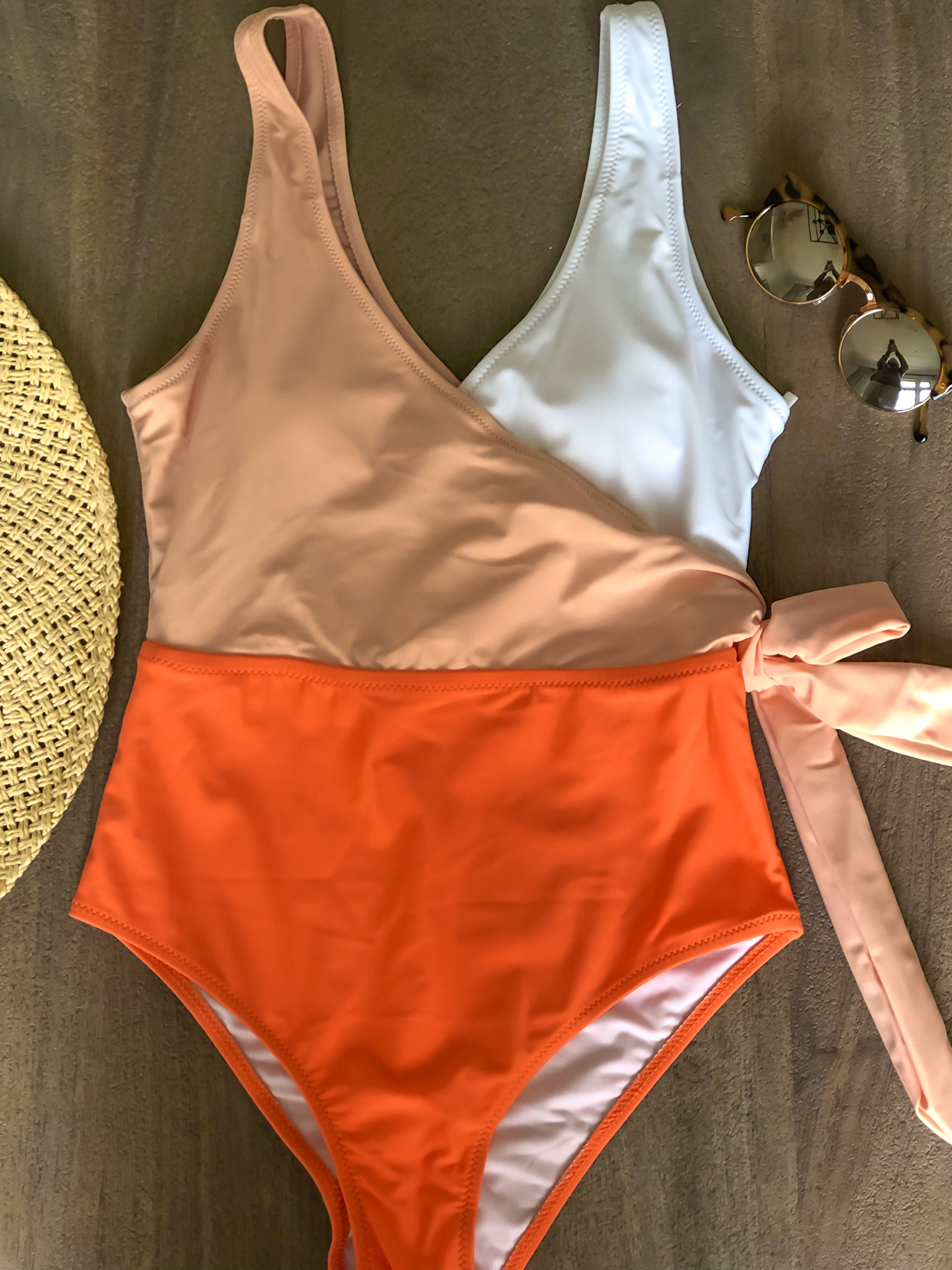 Cupshe orange best sale and white bowknot