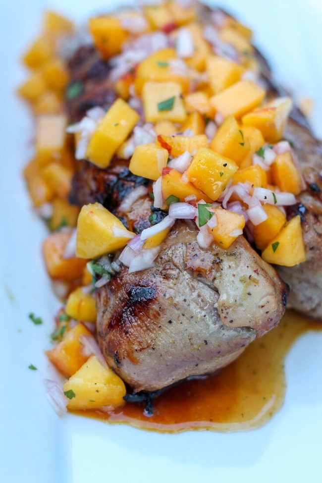 pork tenderloin with peach salsa