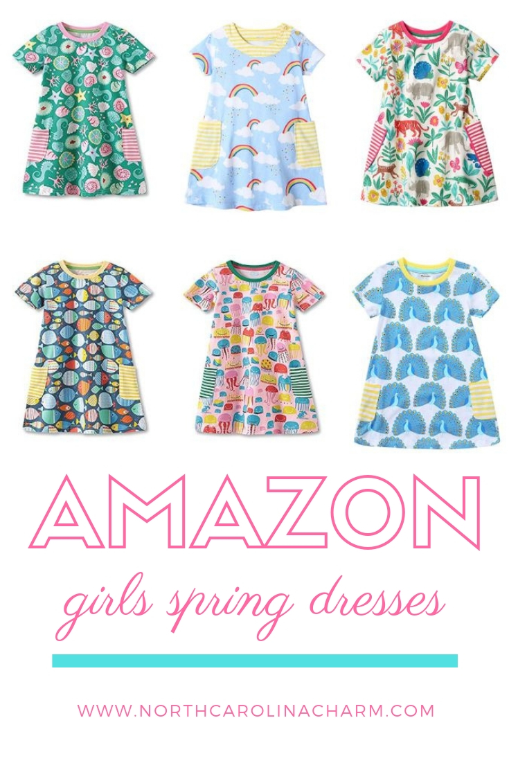 North Carolina lifestyle blogger, Christina shares her Amazon favorites for Girls Spring Dresses! Check out these affordable girls dresses for Spring!