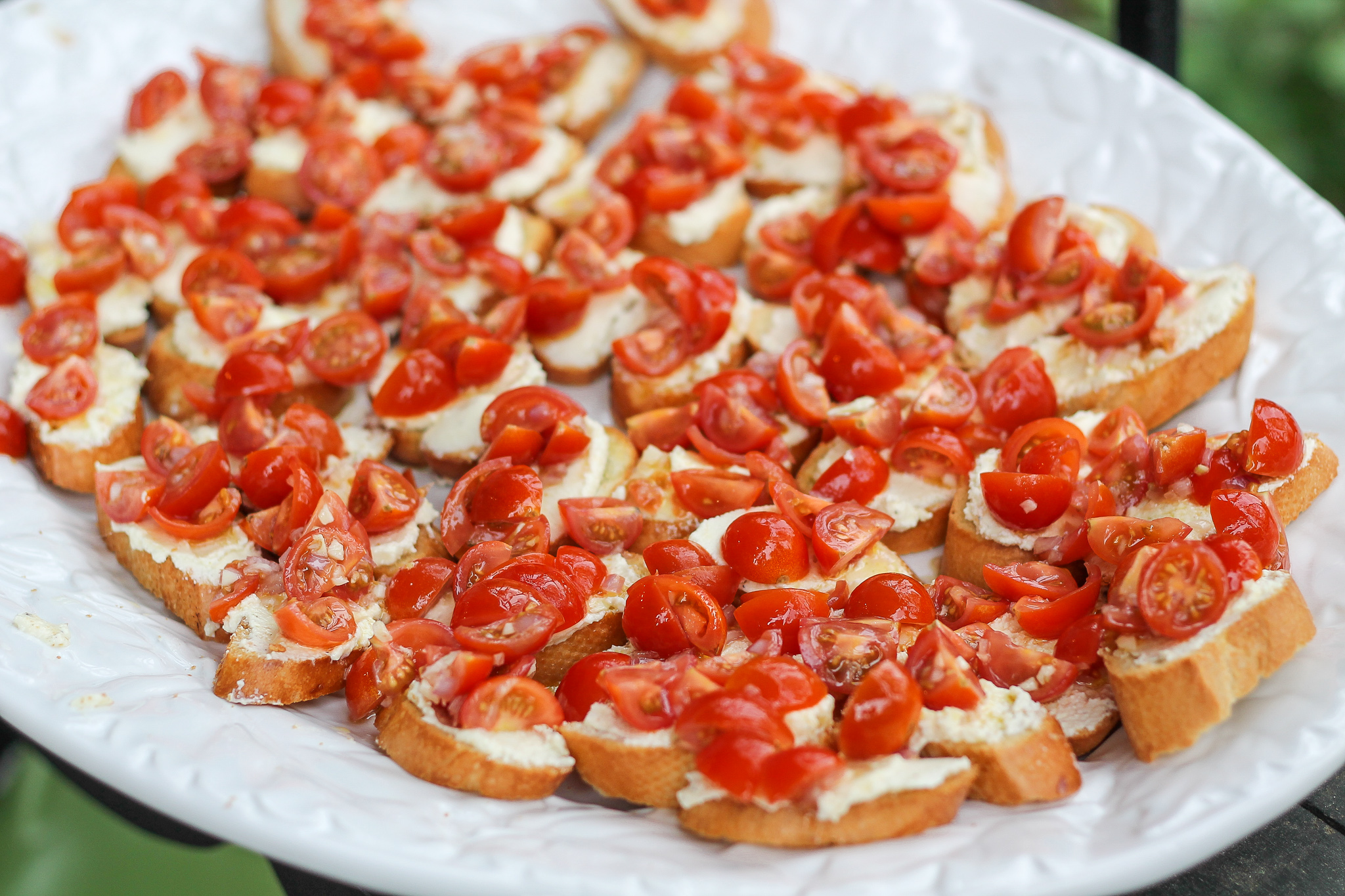 tomato crostini with whipped feta 