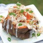 Fast Family (Crockpot) Dinner: Buffalo Chicken Stuffed Sweet Potatoes