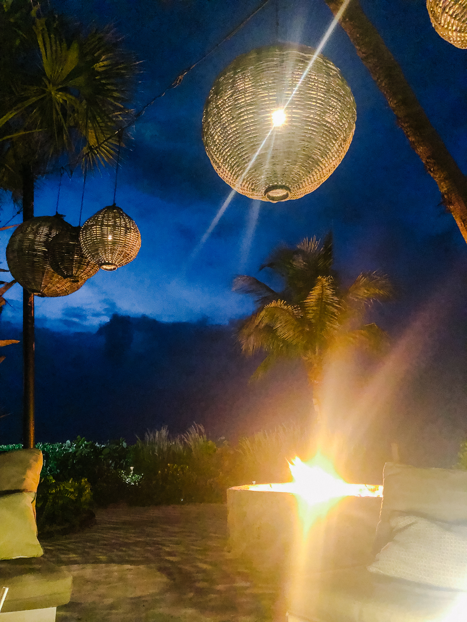 Fire pit at night Grace Bay Club 