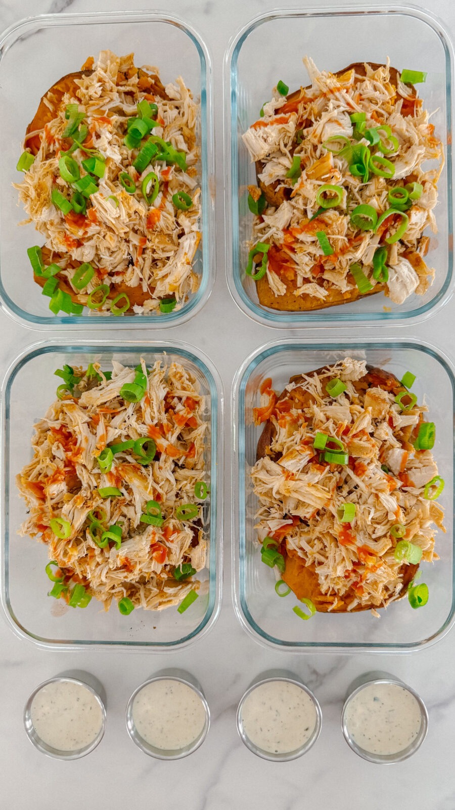 buffalo chicken sweet potatoes meal prep