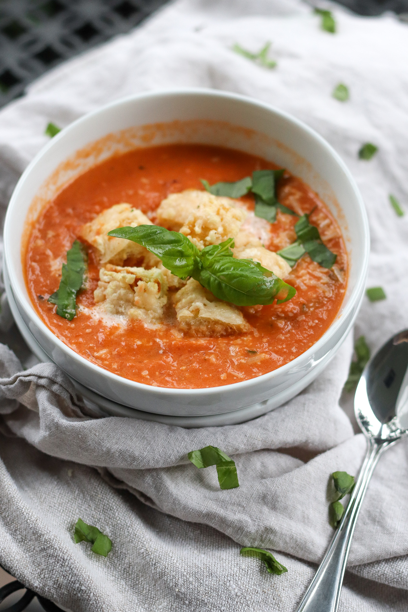 Creamy Tomato Basil & Bacon Soup - Carolina Charm