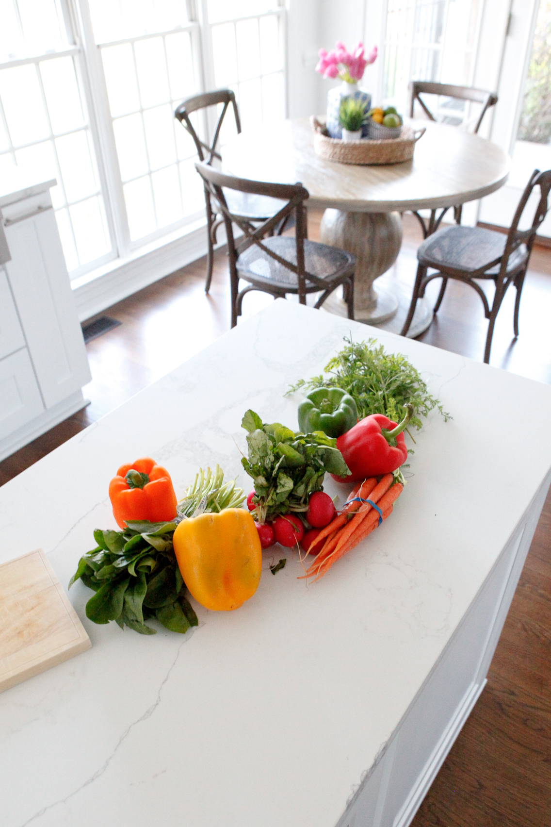 vegetables on counter top 