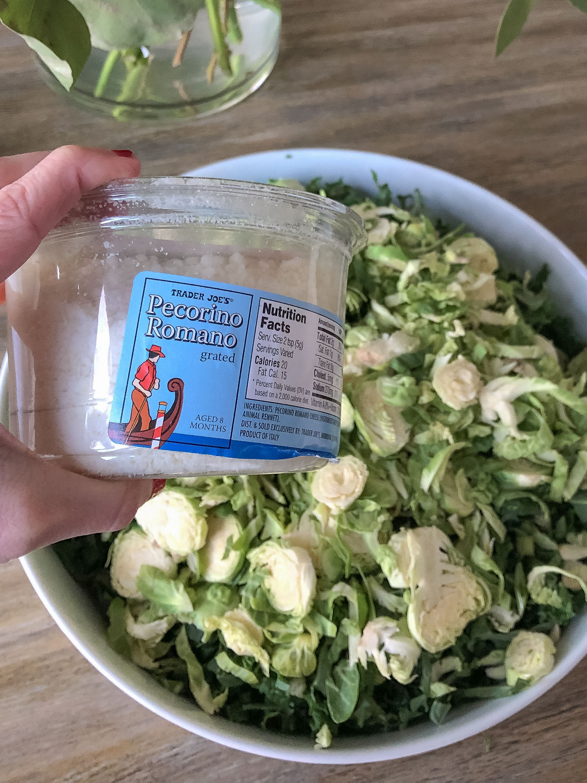 Kale & Brussels Sprouts salad cheese 