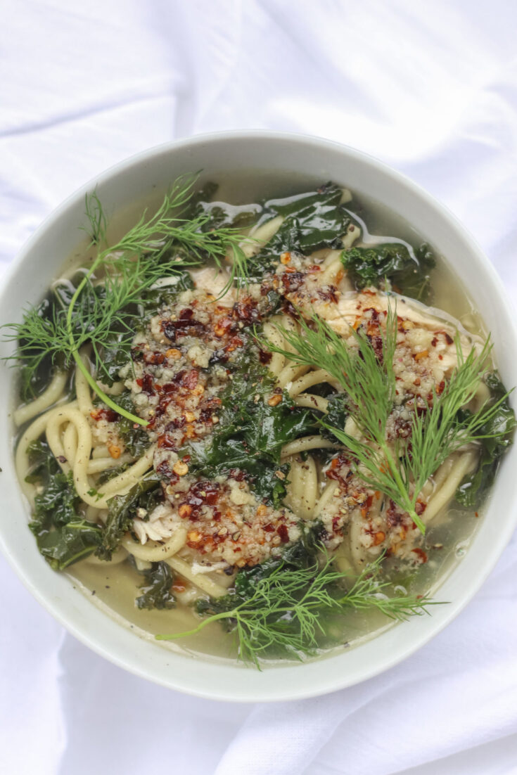 Chicken Noodle Soup with Garlicky Chile Oil