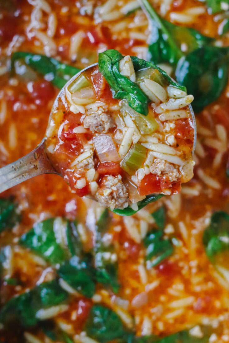 Italian Sausage Orzo Soup - Carolina Charm