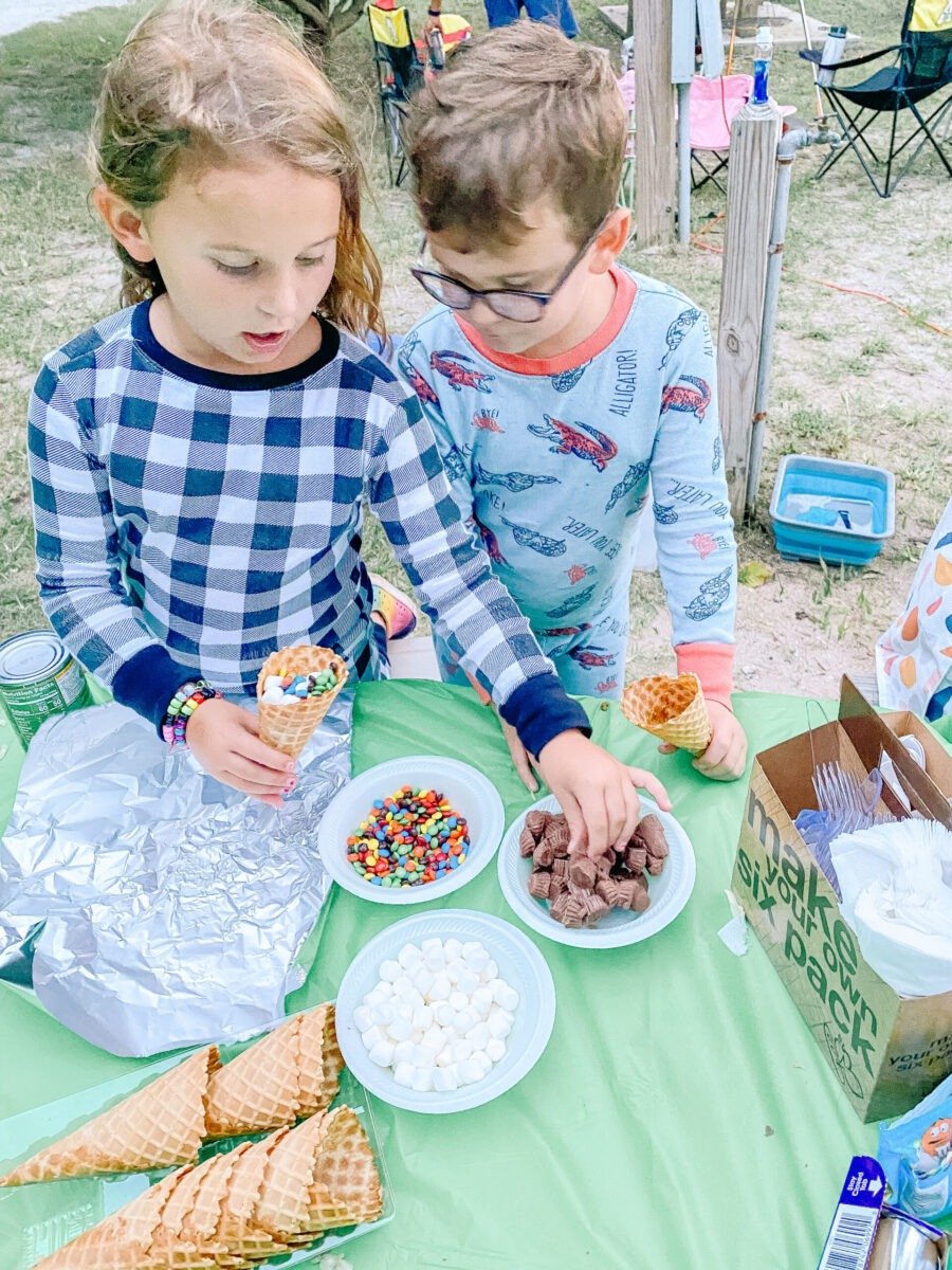 Easy Camping Meal - S'mores In A Cone