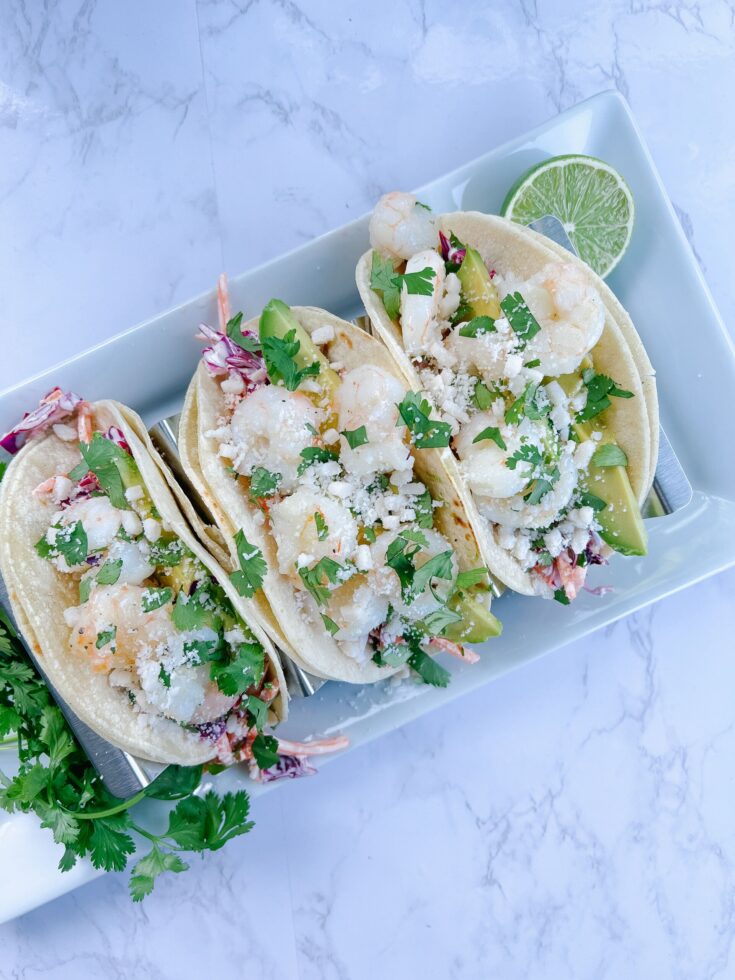 Crispy Shrimp Tacos with Red Cabbage Slaw