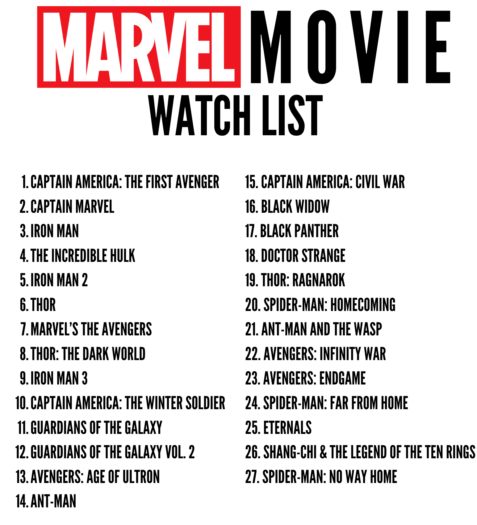 Looking for the perfect Marvel Movie Watchlist? You have to check out this family movie watch list from Carolina Charm here! 