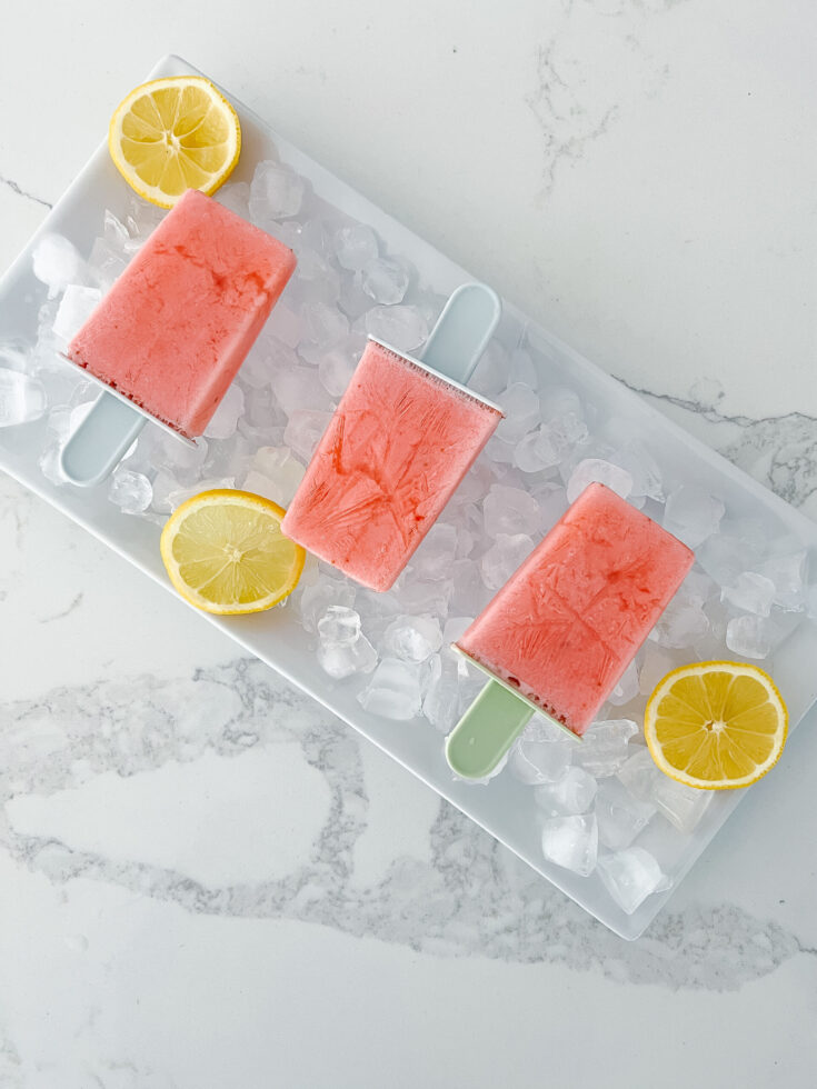 Homemade Strawberry Lemonade Popsicles