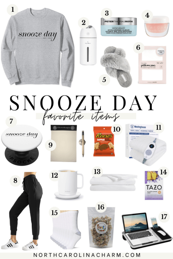 My Favorite Snooze Day Items