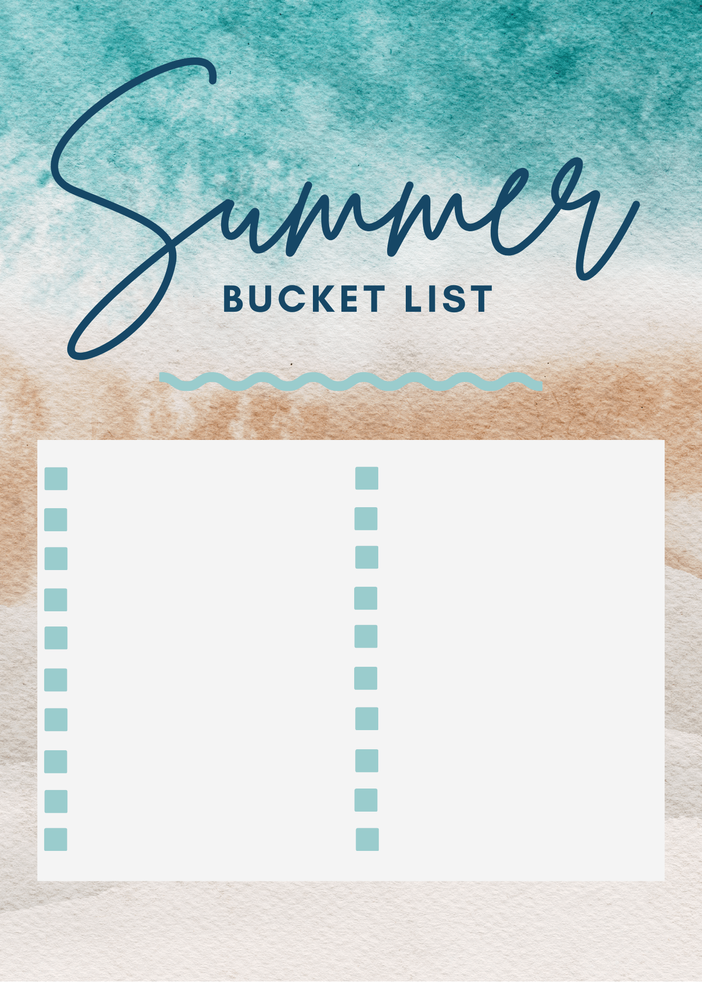 A Realistic Summer Bucket List (& Free Printable Template)