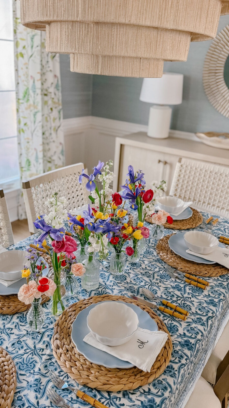 vibrant floral tablescape