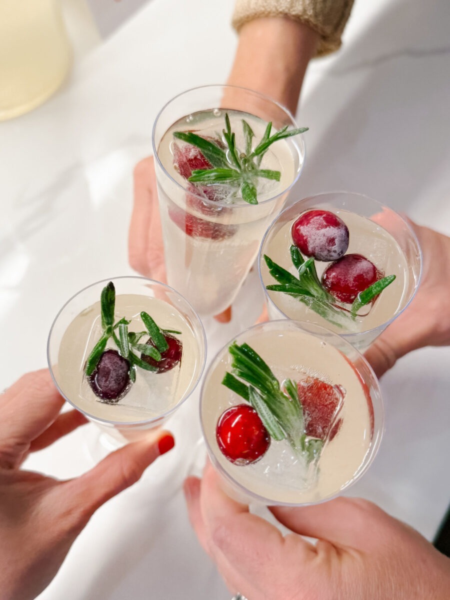 Winter White Cosmo Cranberry Ice Cubes