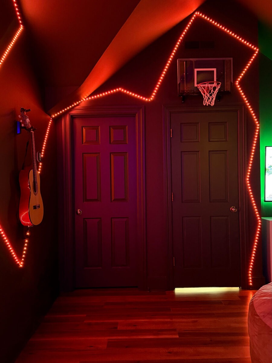 LED Strip Lights + Basketball Hoop