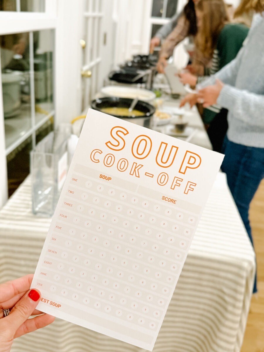 Soup Cook Off Scorecard Ballot