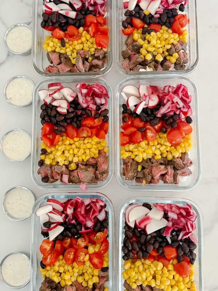Steak and Rice Bowls Assembled Meal Prepped Lunch