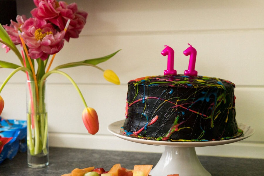 Glow In The Dark Party Neon Cake