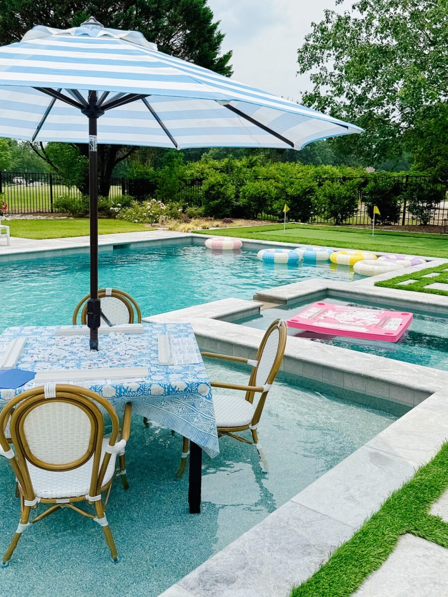 Summer Mahjong Pool Party Set Up