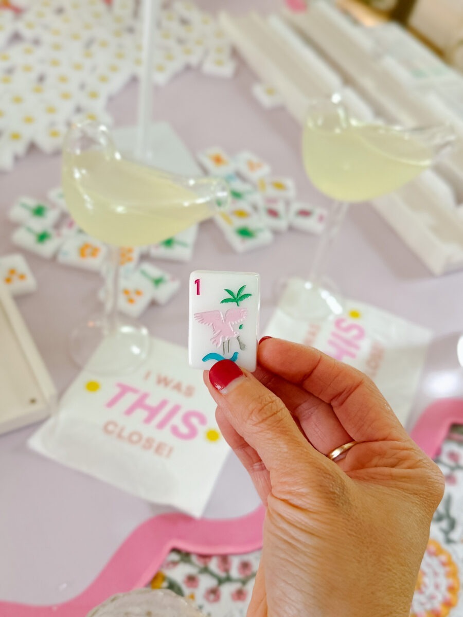 Mahjong Girls Lunch Bam Bird Martini Glasses