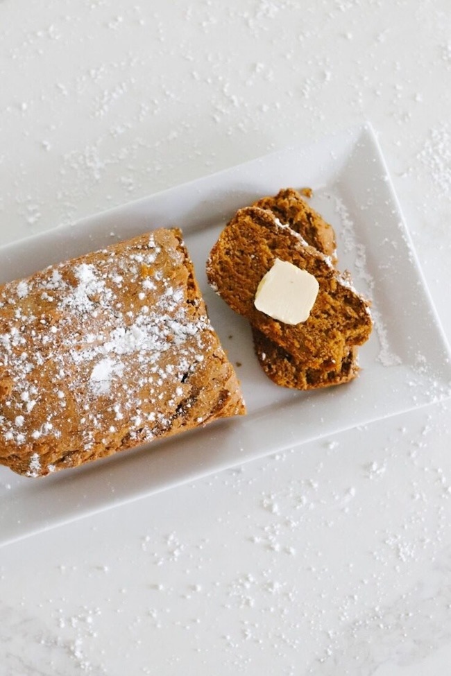 pumpkin bread with butter