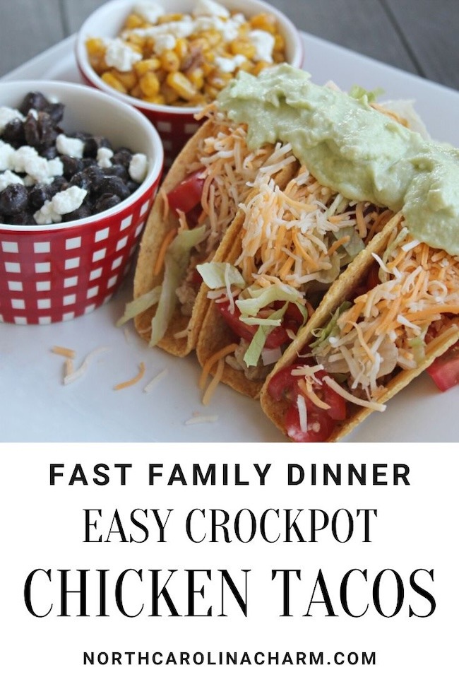 crockpot chicken tacos fast family dinner