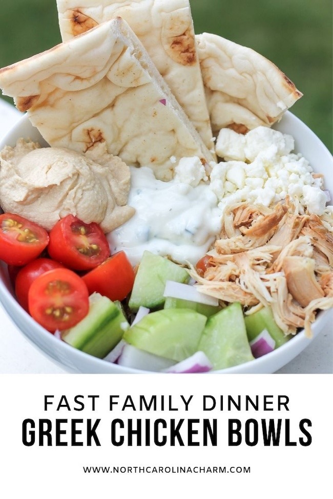 fast family dinner greek chicken bowls