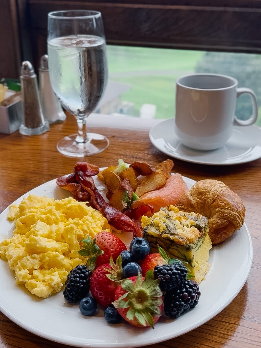 Breakfast buffet at Blue Ridge restaurant at the Grove Park Inn