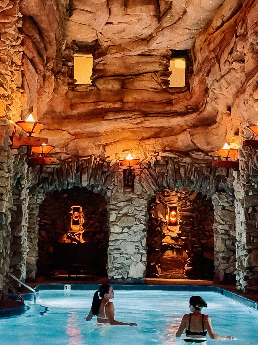 Underground mineral pool at The Spa at the Omni Grove Park Inn