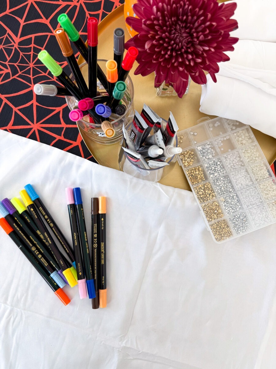 DIY trick-or-treat pillowcases supplies