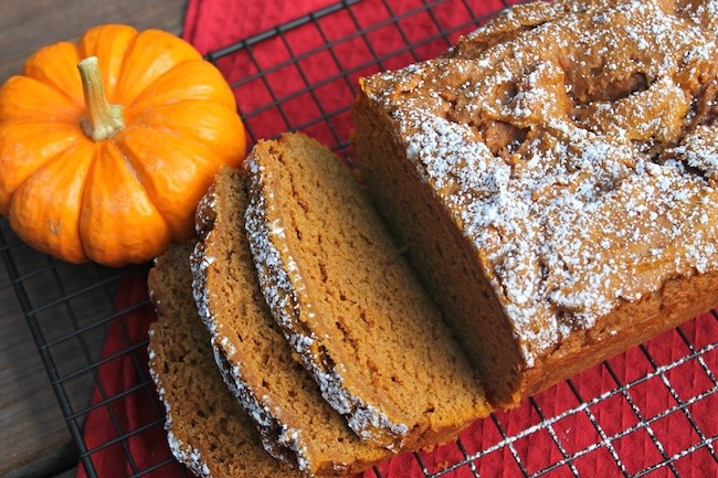sliced pumpkin bread