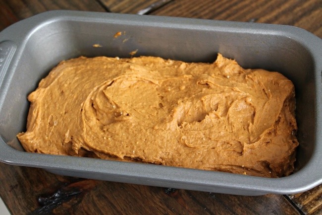 pumpkin bread in loaf pan